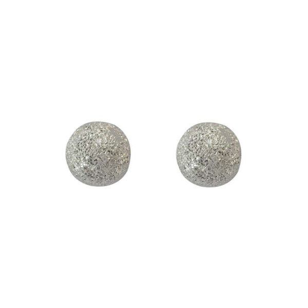 Finnies The Jewellers Sterling Silver 8mm Frosted Ball Stud Earrings