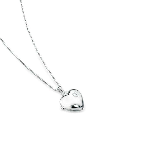 Finnies The Jewellers Sterling Silver Childs Diamond Small Heart Locket