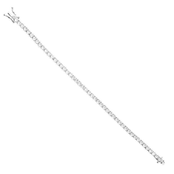 Finnies The Jewellers Sterling Silver Claw Set Cubic Zirconia Line Bracelet