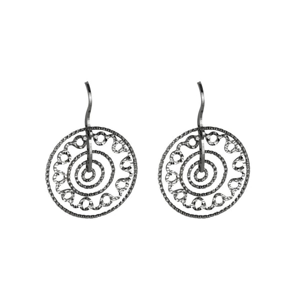 Finnies The Jewellers Sterling Silver Diamond Cut Multi Open Circle Drop Earrings