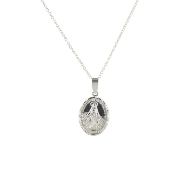 Finnies The Jewellers Sterling Silver Miraculous Medal Pendant and Chain