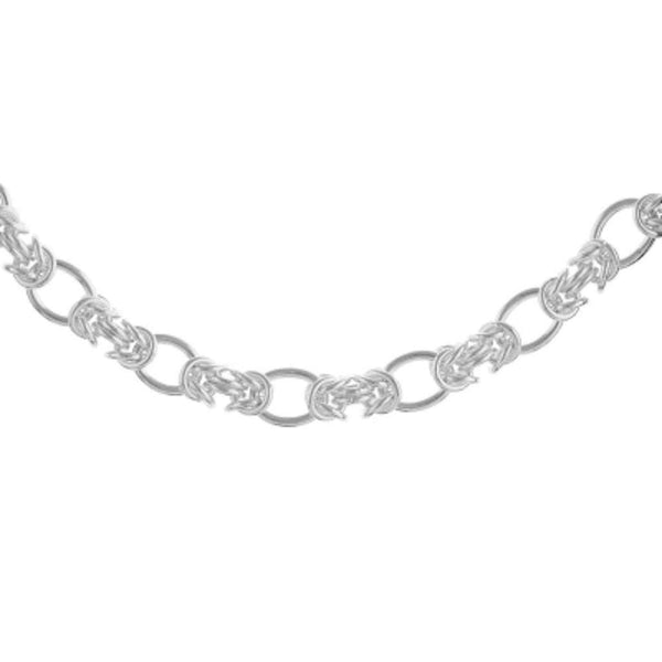 Finnies The Jewellers Sterling Silver Open Oval and Knot Link Handmade Bracelet