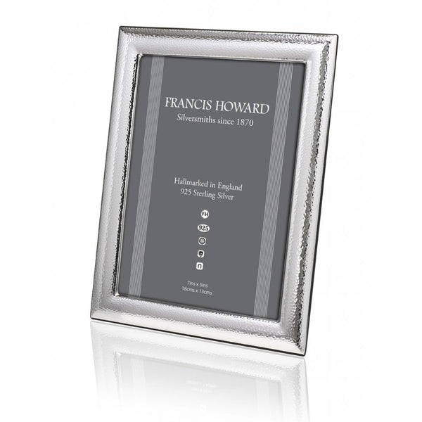 Finnies The Jewellers Sterling Silver Rectangular Hammered Finished Photo Frame