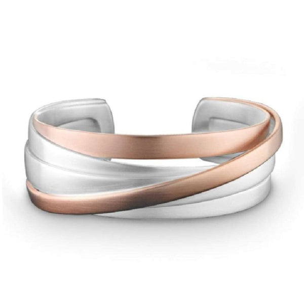 Finnies The Jewellers Sterling Silver & Rose Gold Plated Bangle