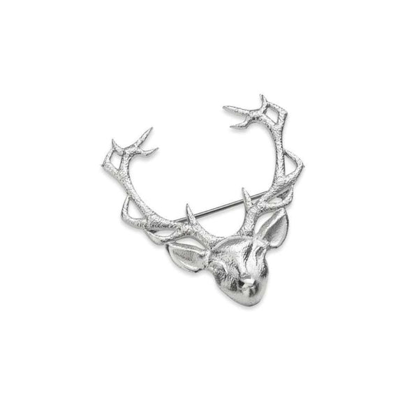 Finnies The Jewellers Sterling Silver Stag Head Brooch