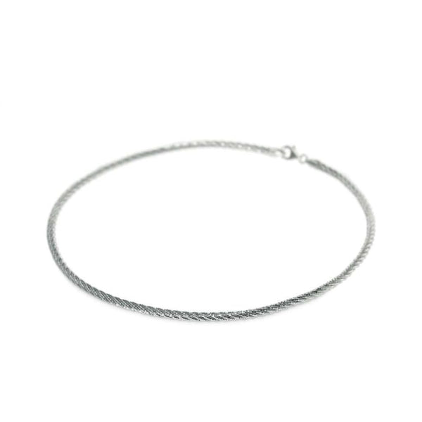 Finnies The Jewellers Sterling Silver Twisted Omega Style Necklace In 18