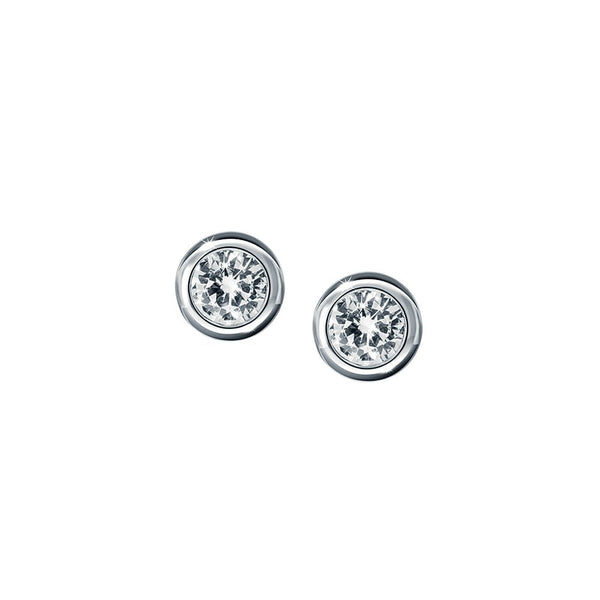 Finnies The Jewellers Sterling Silver With Cubic Zirconia Single Stone Studs