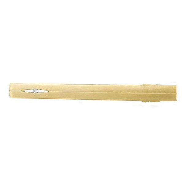 Finnies The Jewellers Sterling Silver Yellow Gold Plated Diamond Tie Clip