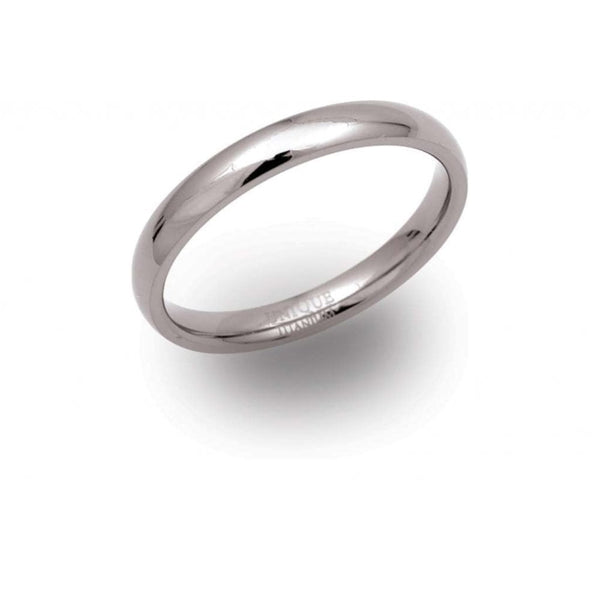 Finnies The Jewellers Titanium 3mm Plain Ring