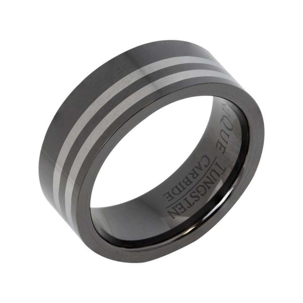 Finnies The Jewellers Tungsten and Black Ceramic Ring