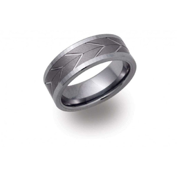 Finnies The Jewellers Tungsten Carbide 8mm Ring with Spinning Tire Tread Centre
