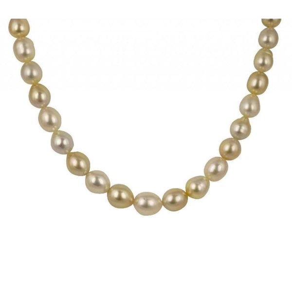 Finnies The Jewellers White & Gold South Sea Pearl Necklet with Diamond Ball Catch