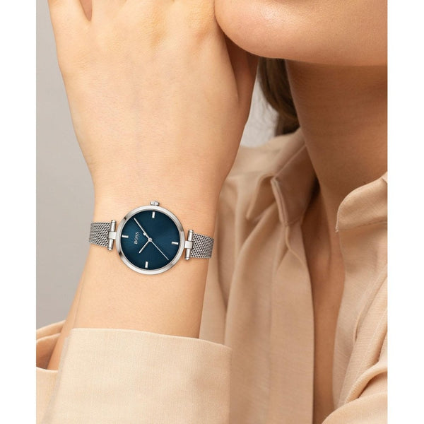 Hugo Boss Majesty Blue Dial Steel Mesh Bracelet 32mm