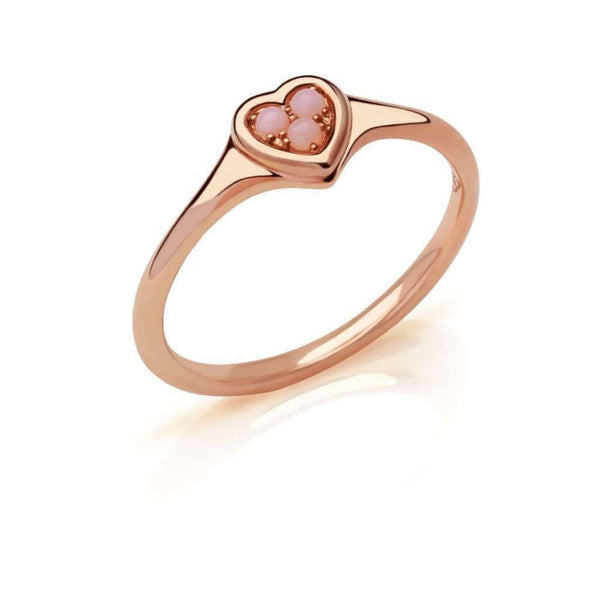 Links of London Rose Gold Vermeil Plated Silver Pink Opal Ring