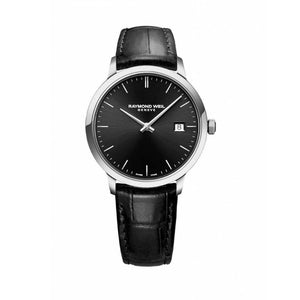 Raymond Weil Toccata 39mm Black Dial Black Leather Strap