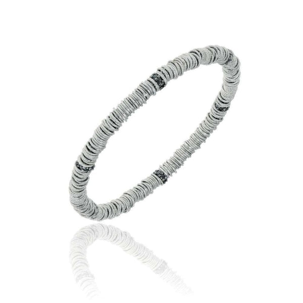 Roberto Demeglio 18ct White Gold Expanding Bracelet & Black Diamonds