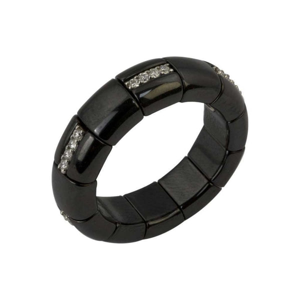 Roberto Demeglio Roberto Demeglio Black Polished Ceramic Ring with Diamond 0.21ct
