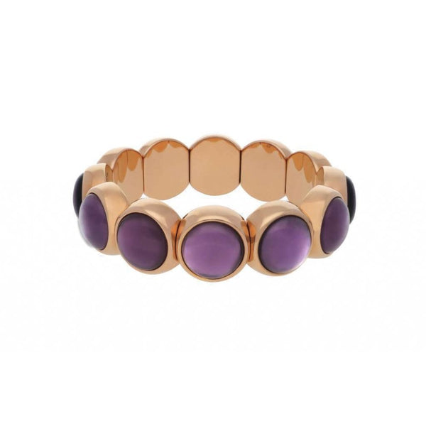 Roberto Demeglio Rose Plated Ceramic Oval Links Bracelet
