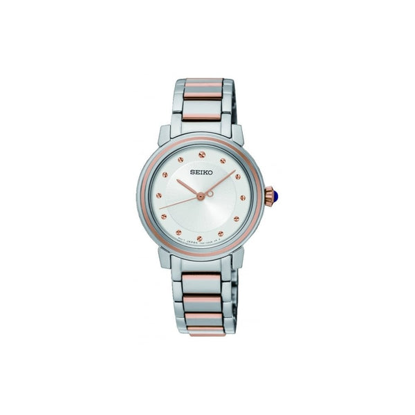 Seiko Two Tone Steel & Rose Bracelet Silver Dial 29mm