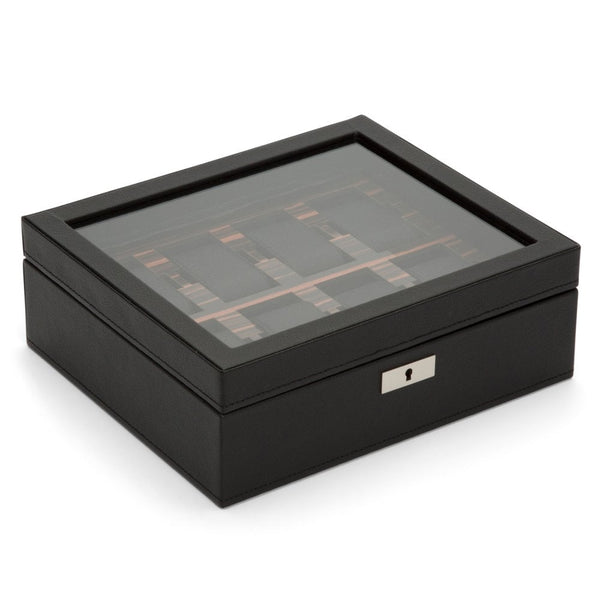 Wolf Roadster 8 Piece Watch Box Black/Ebony Macassar